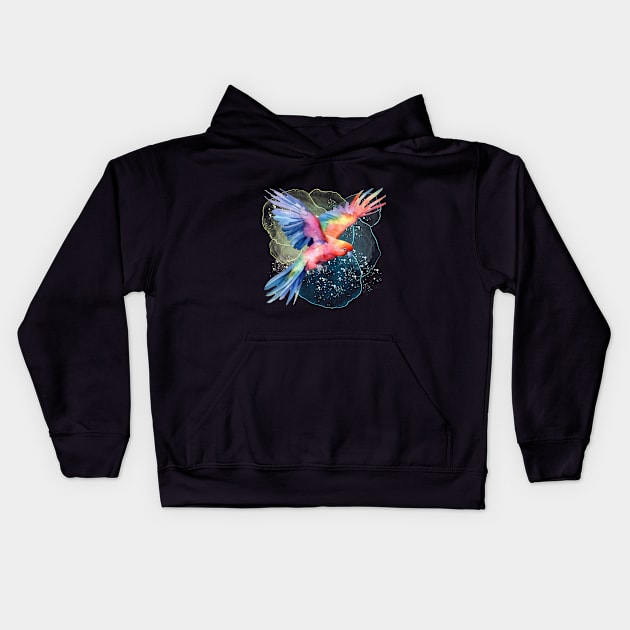 Colorful Parrot Kids Hoodie by MOS_Services